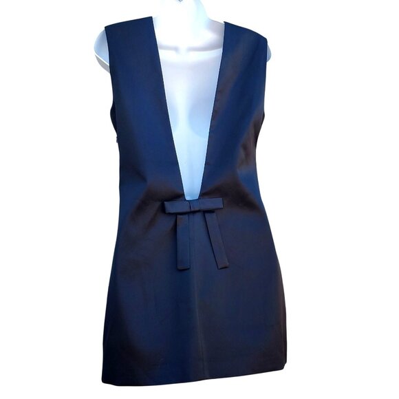 Black Satin Mini Dress Size S Very Low Back Day Dreamer Backless Mermaid Way - Picture 6 of 10